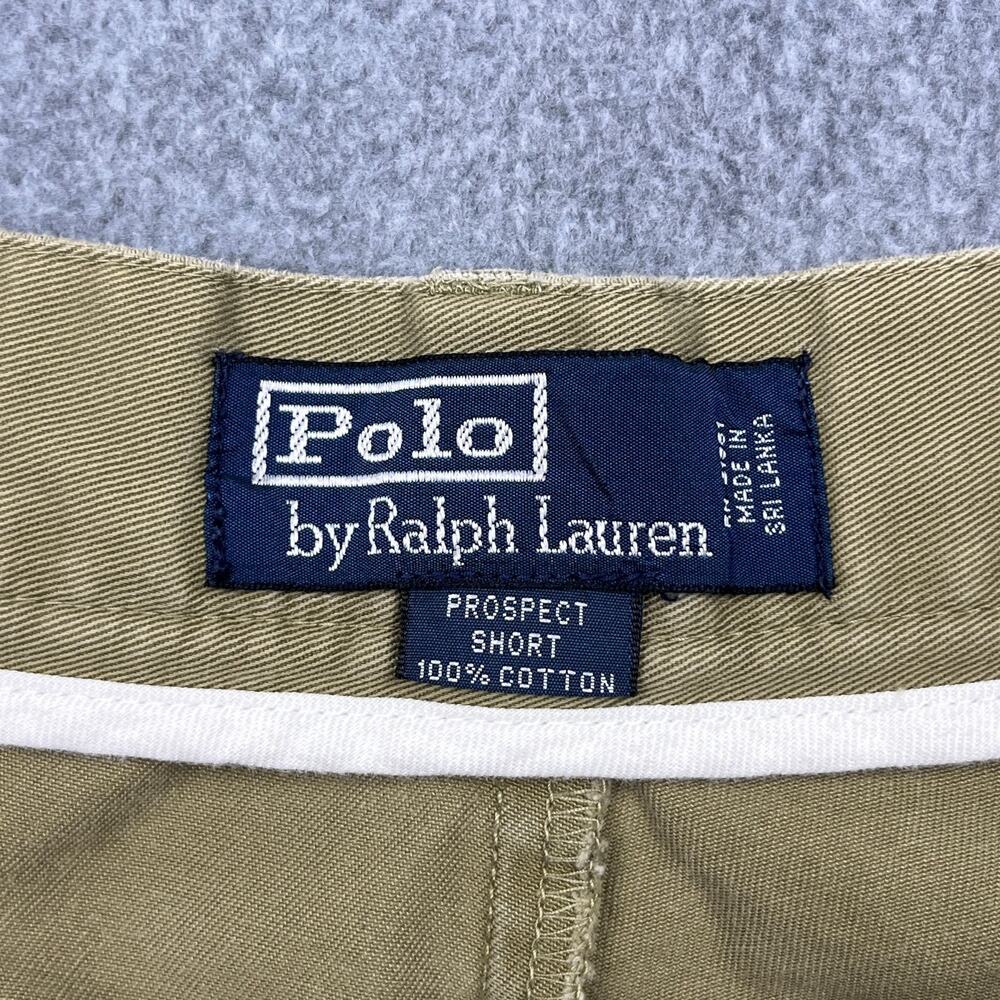 polo ralph lauren shorts mens 40 khaki cotton flat front - Picture 2 of 10
